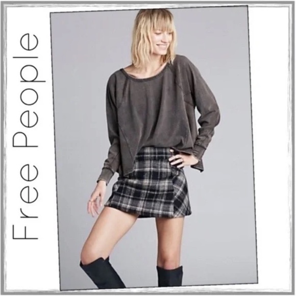 We The Free Black Acid Wash Dolman Sleeve Swing Shirt Top - Picture 5 of 9